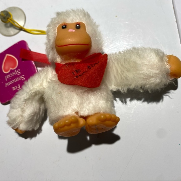 Vintage valentines suction cup rubber and plush ornament - Picture 2 of 7
